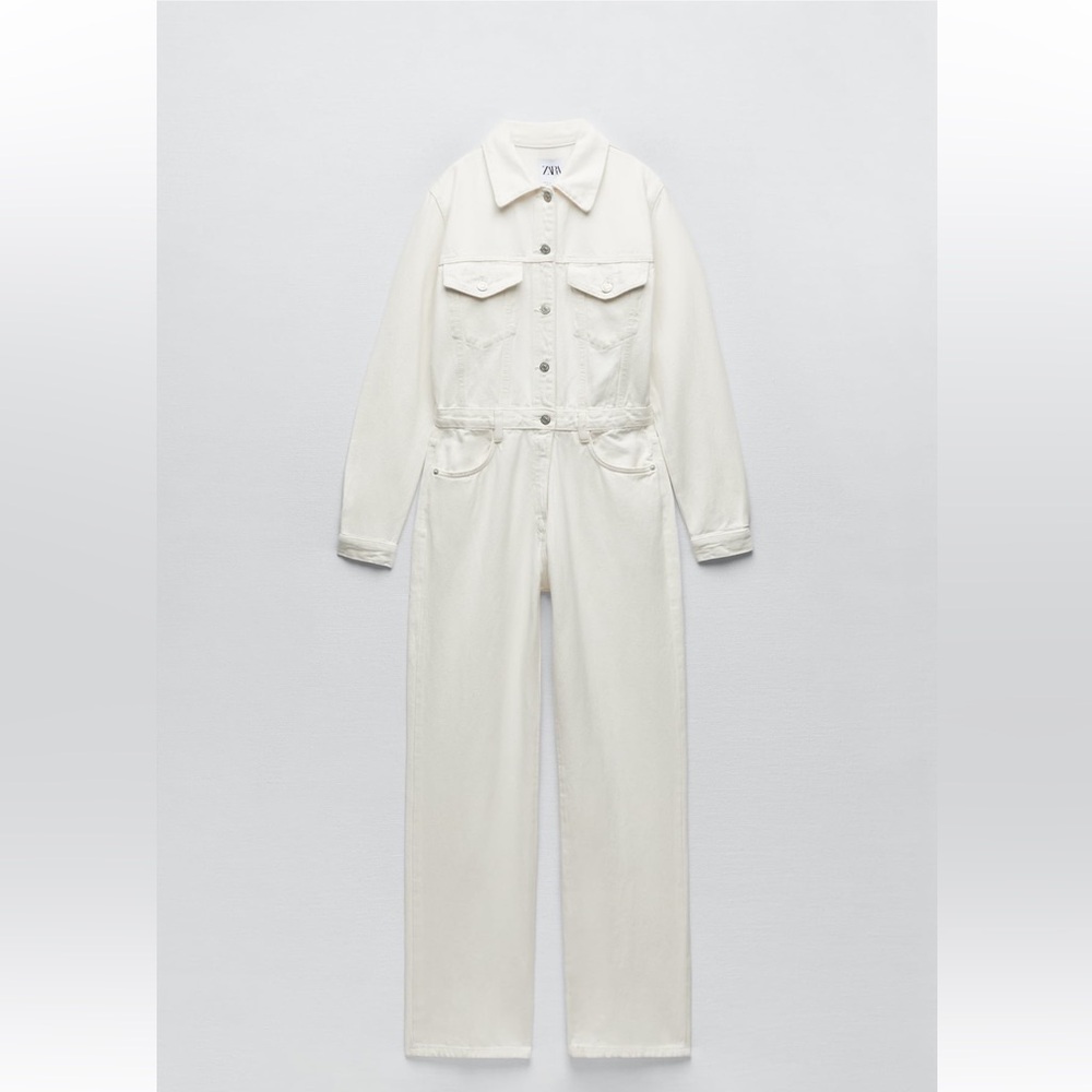 Zara Wide leg demin jumpsuit size S/ never used whit tags